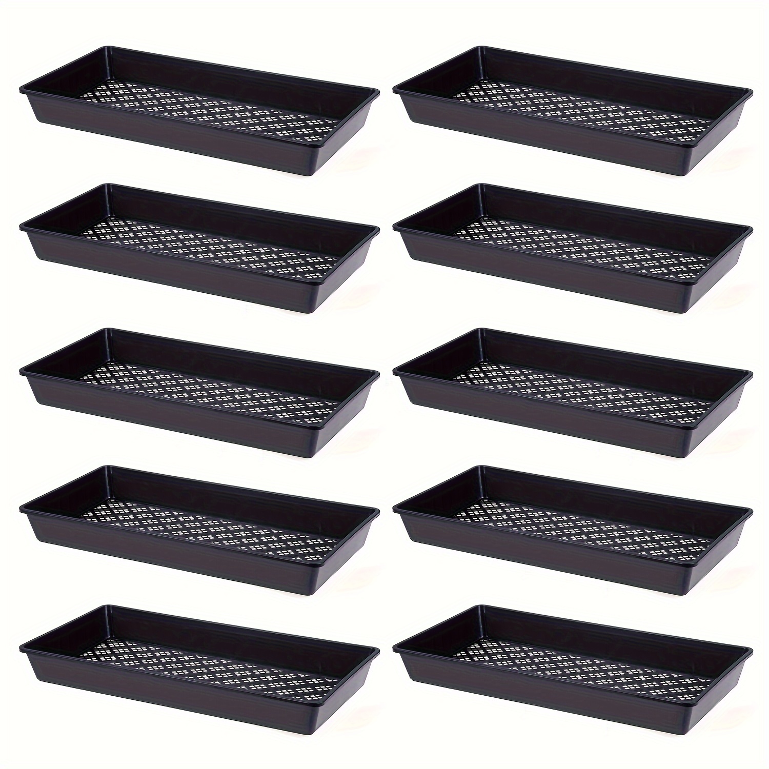 TEMU 5/10pcs Mesh Bottom Trays Bulk, Seedling Starter Trays Heavy Duty Growing Trays For Plant Seed Germination 54x27x6cm