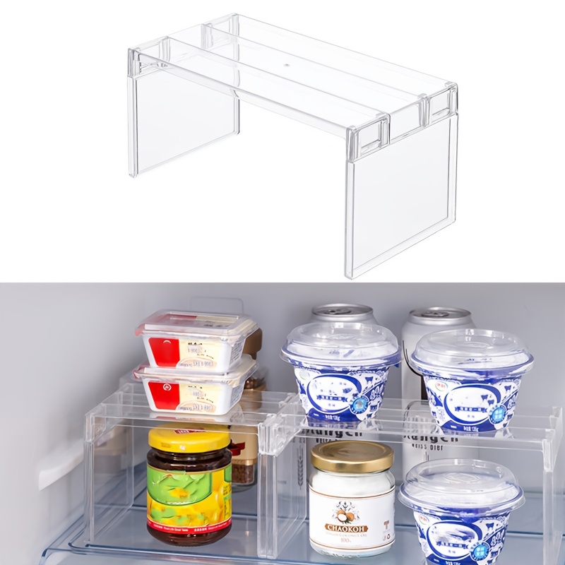 

Refrigerator Organizers Storage Rack Fridge Layered Separator Shelves Transparent Desktop Stand Kitchen Accessories