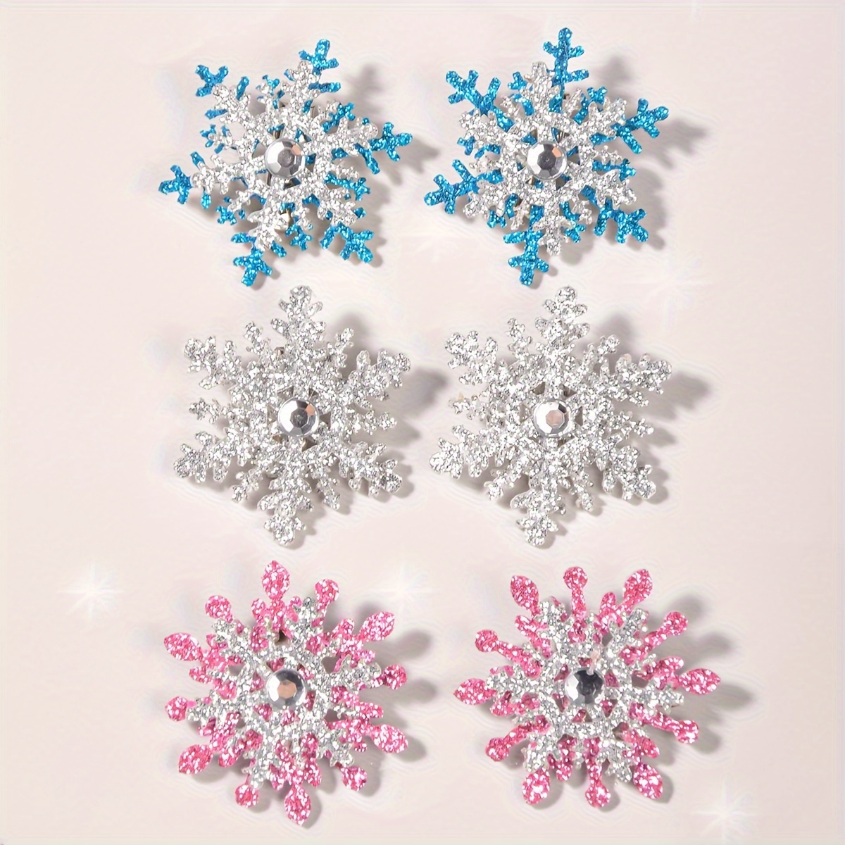 

6pcs Double-layer Hairpin Set With Diamonds Suitable For Christmas, New Year's Eve And New Year Hair Accessories