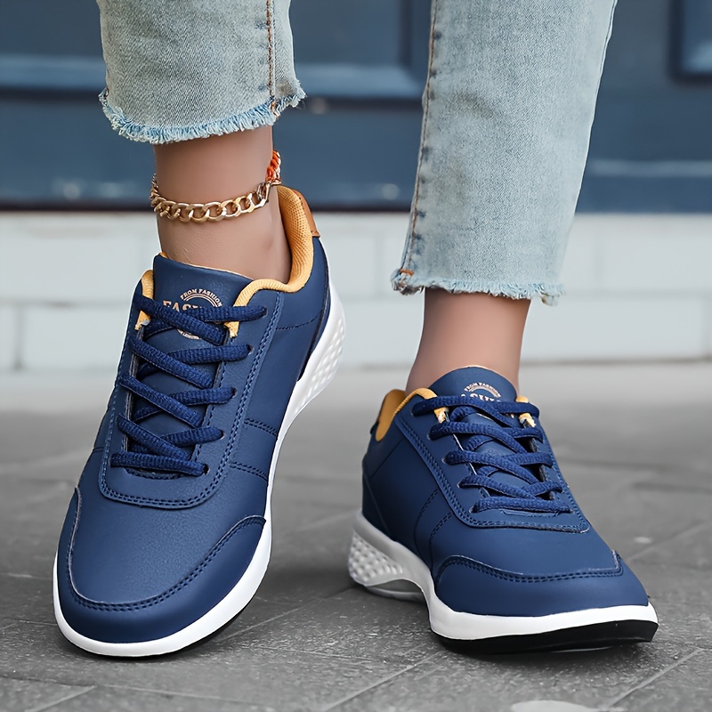 Zapatos casuales con cordones para mujer, zapatillas deportivas de  plataforma con tenis deportivos de corte