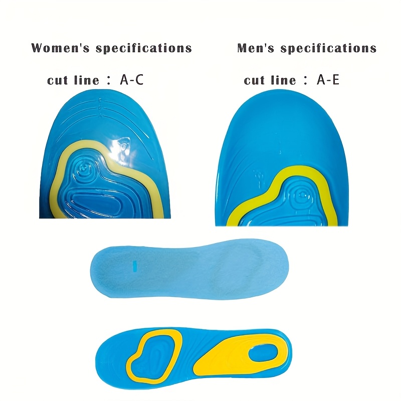 2pcs/pair Silicone Shock-absorbing Insoles PU Insoles Gel Insoles