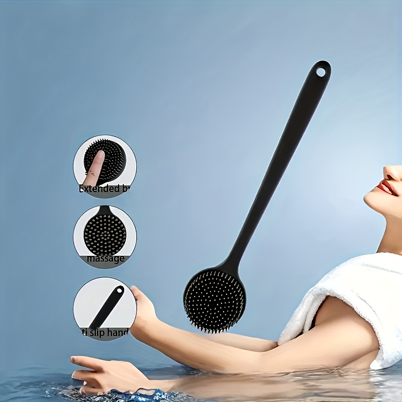 ergonomic bath brush with long handle soft non irritating bristles for back   reach areas deep cleansing gentle massage body scrubber non toxic easy clean manual shower brush suitable for all light beige types including sensitive durable   tool hygienic design nontoxic material   essentials Product details 2
