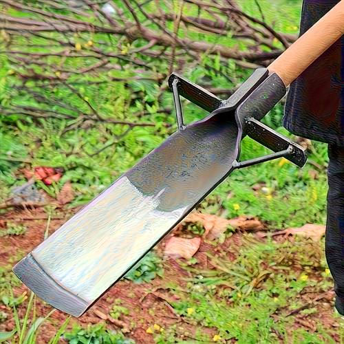 heavy duty thickened steel garden shovel with thickened and hardened edges manual digging tool for electricity sturdy design suitable for root breaking soil loosening outdoor gardening