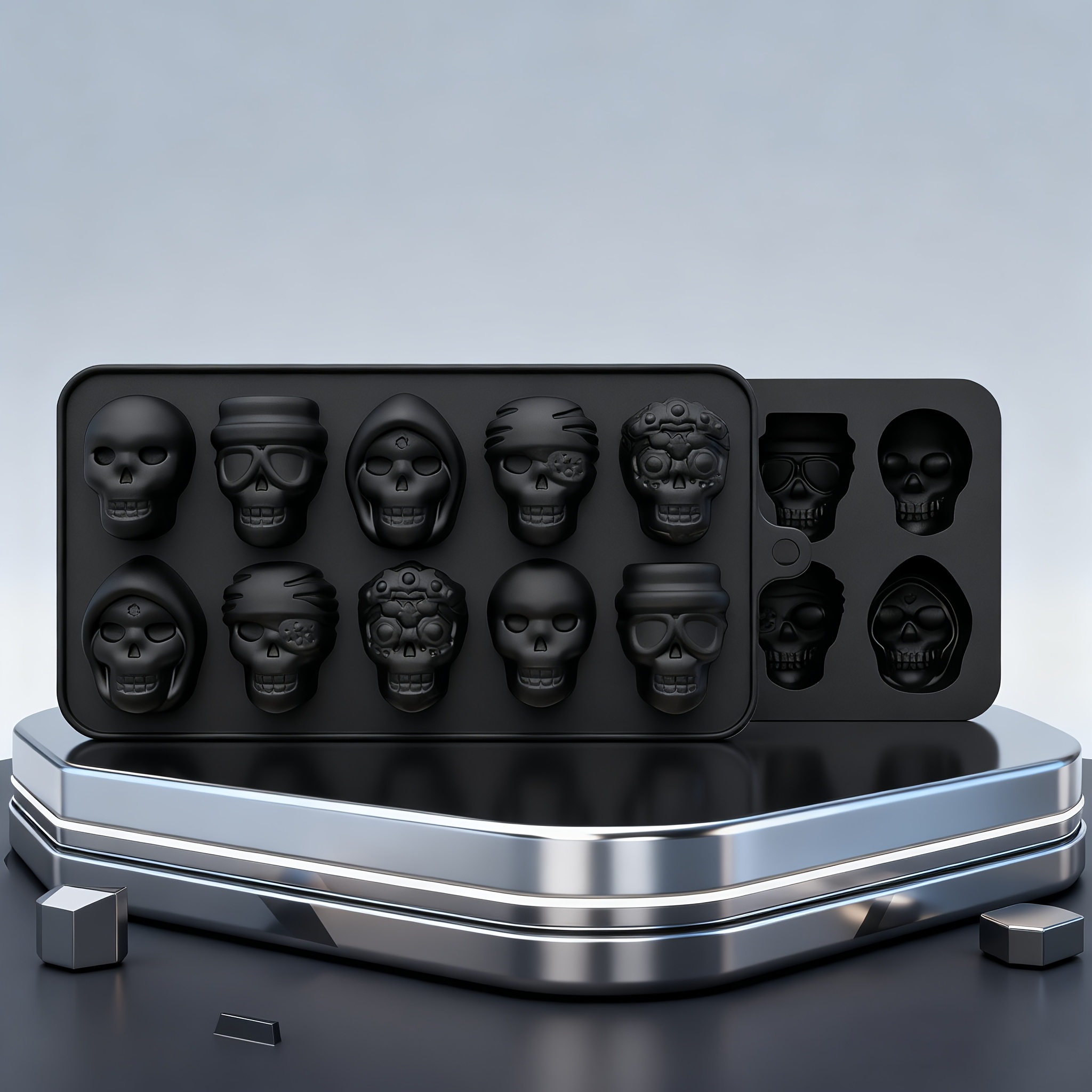 Image of 1pc Halloween Cake Mold, Suitable For Pudding And Ice Cubes, Made Of Silicone With Good , Stress Distribution, Easy To Release, And Easy To Operate