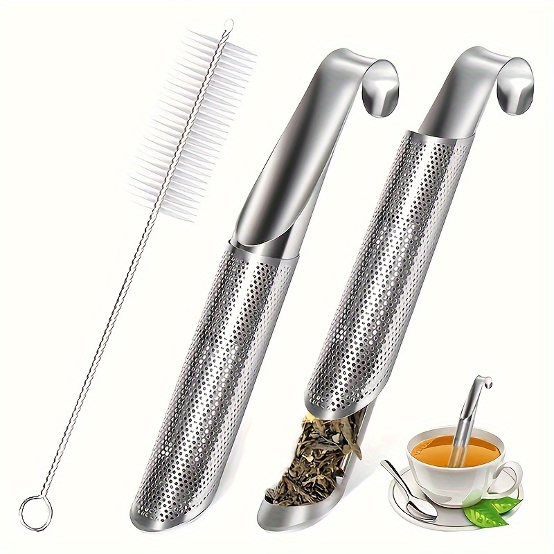 

2pcs Stainless Steel Tea Infuser Set, Kitchen And Dining Essentials, Coffee, Tea, Espresso Accessories, Tea Strainer, Filter For Home Use