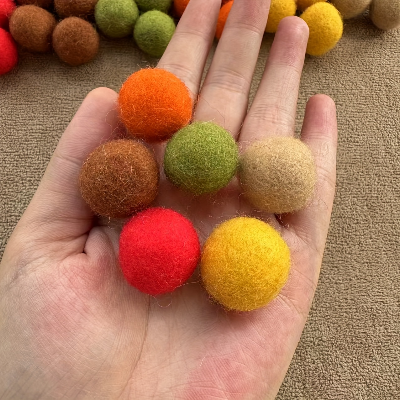 100% Felt Balls, 2cm 0.78inch, Autumn Colors, Autumn Wreath, Diy Thanksgiving Halloween Wreath Craft Decoration
