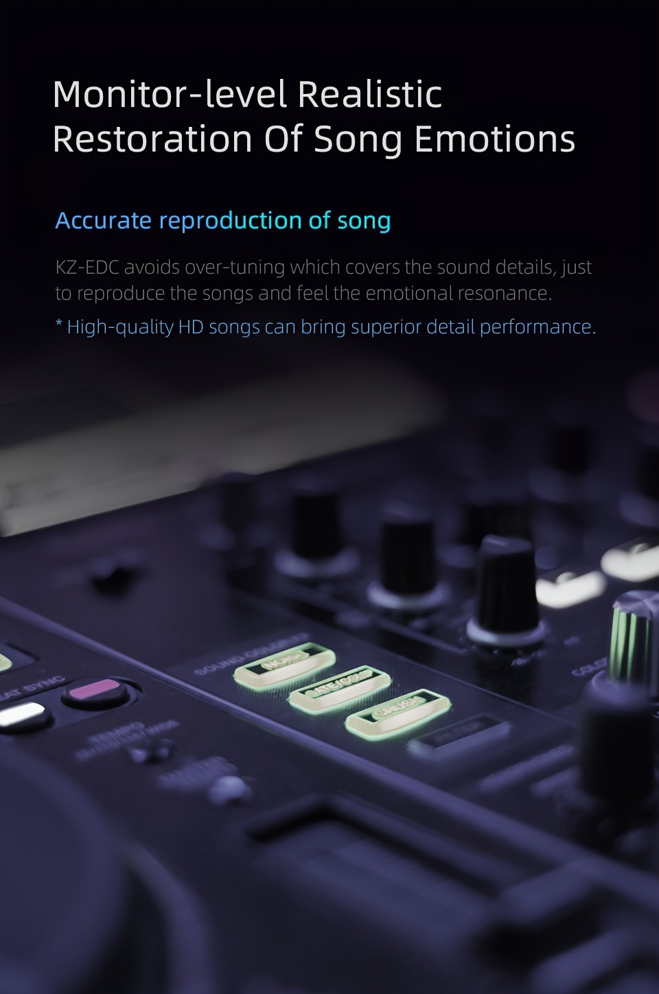 kz edc subwoofer in ear monitor headphones with noise cancellation and built in mic ideal for musicians djs singers Product details 4