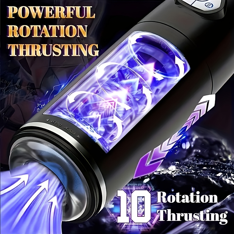 A Male Electric Multi-Functional Masturbator With: Multi-Frequency Electric Rotation, Multi-Frequency Telescopic Thrust, 4 Ambient Lights, 4 Kinds of Sound Interaction, Suitable for Male Penis Masturbator, Male Sex Machine, Male Sex Toy
