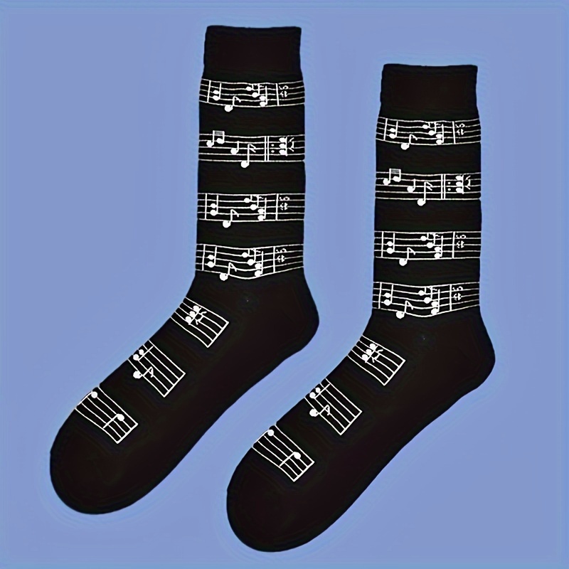 A Pair Of Trendy And Stylish Women's Mid-calf Socks With Unique Patterns For Couples