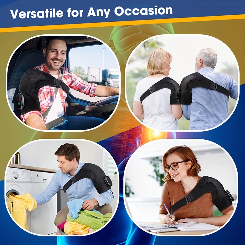 wireless heating shoulder strap with a rechargeable battery touchscreen controller vibrating shoulder massager suitable for home use   care for middle aged and elderly individuals Product details 1