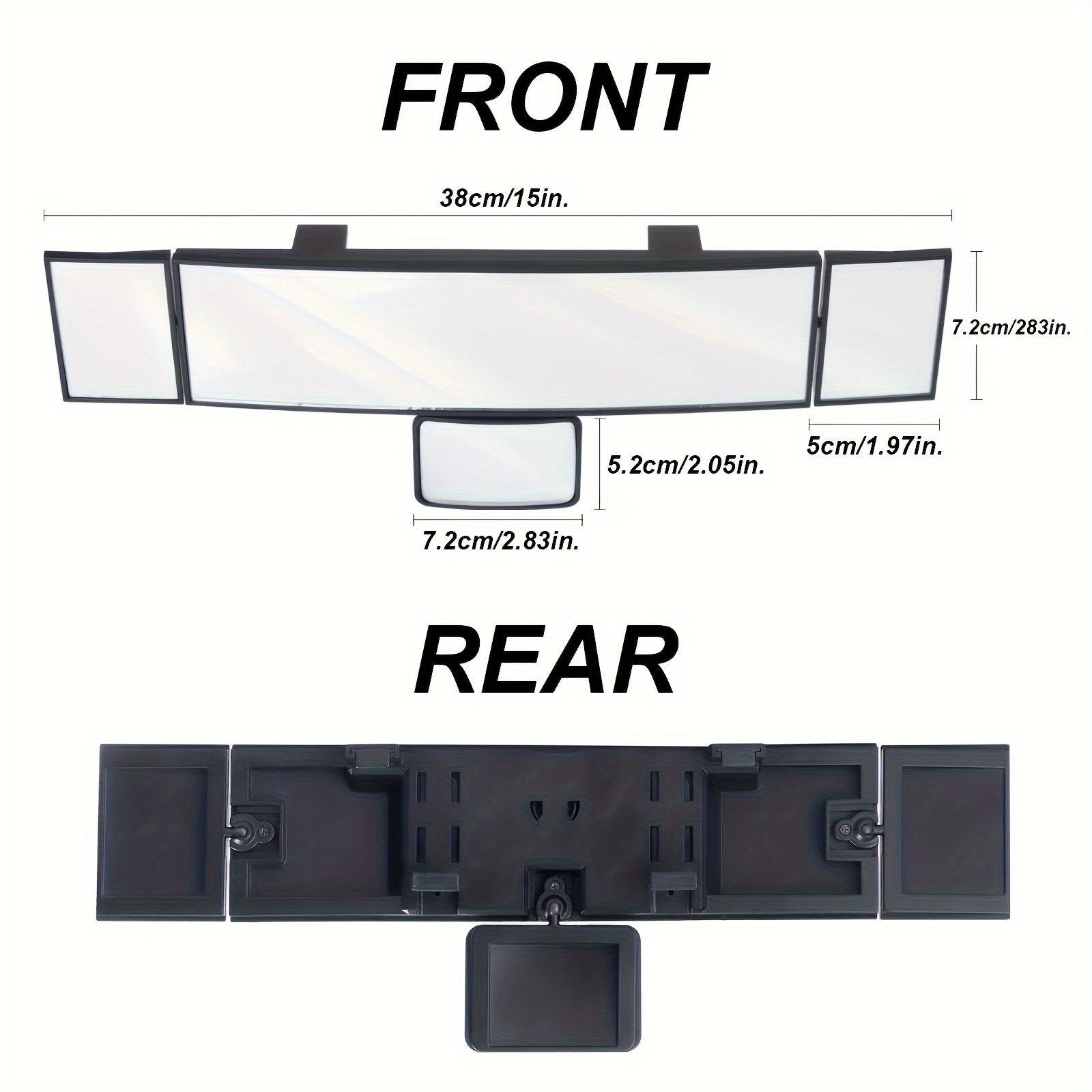 TEMU Foldable Car Mirror Multifunctional Mirror Of View Swivelling Adjustable Folding Mirror