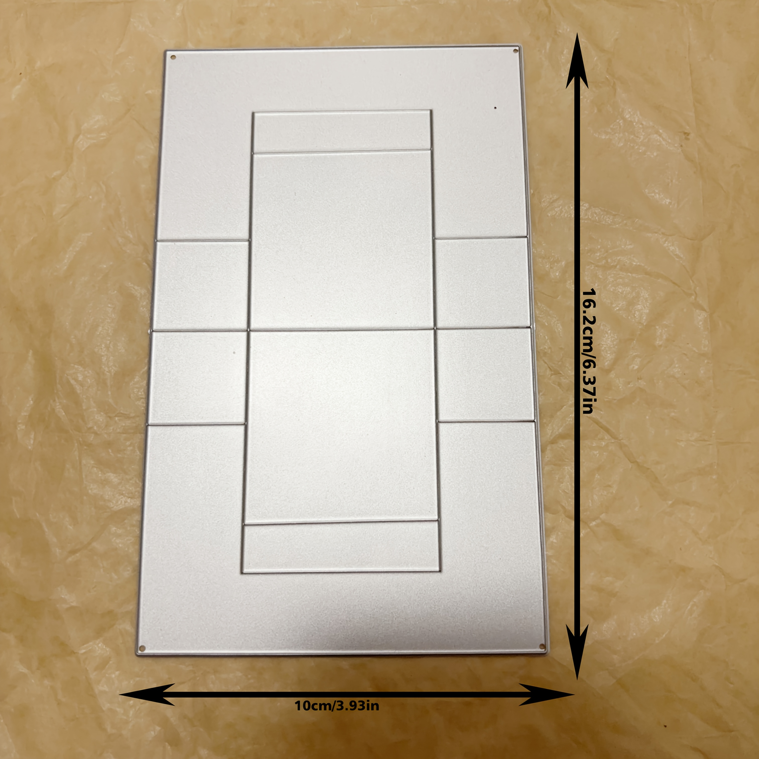 1pc Long Patterned Background Metal Cutting Template, Diy Embossing Template, Handmade Greeting Card Decorating Die Cutting Tool, Gift Card Making.