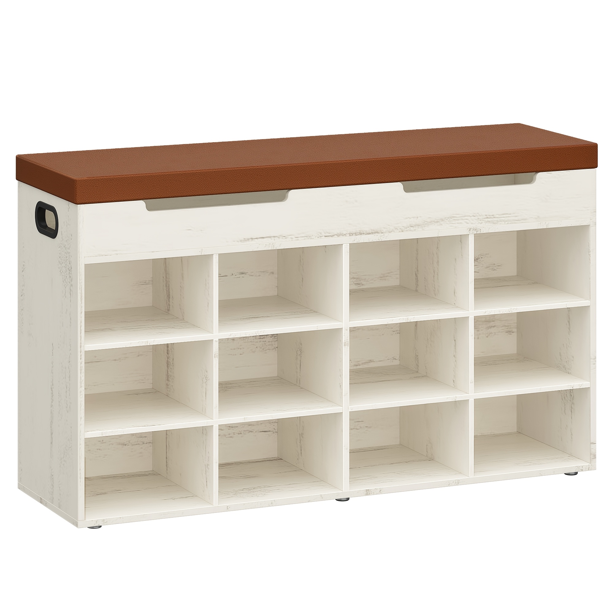Shoe Bench, Shoe Rack With Seat, Bench With Storage Space, 12 Compartments, Removable Shelves, Suitable For Living Room, Hallway, Entrance, 30 X 100 X 55cm, -white/