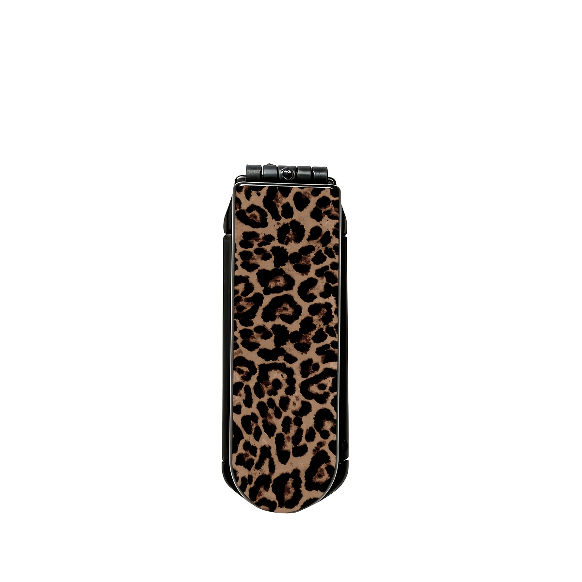TEMU 1pc Portable Easy Leopard Print -one Airbag Comb Folding Makeup Mirror