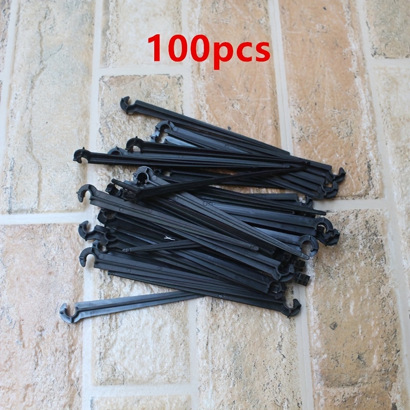 E-shop 60/100/200 Stück schwarze Tropfbewässerungs-Stützhaken, 1/4-Zoll-Schlauchhalter, langlebige Stützpfähle für Gartenbewässerung/Hobbygärtner