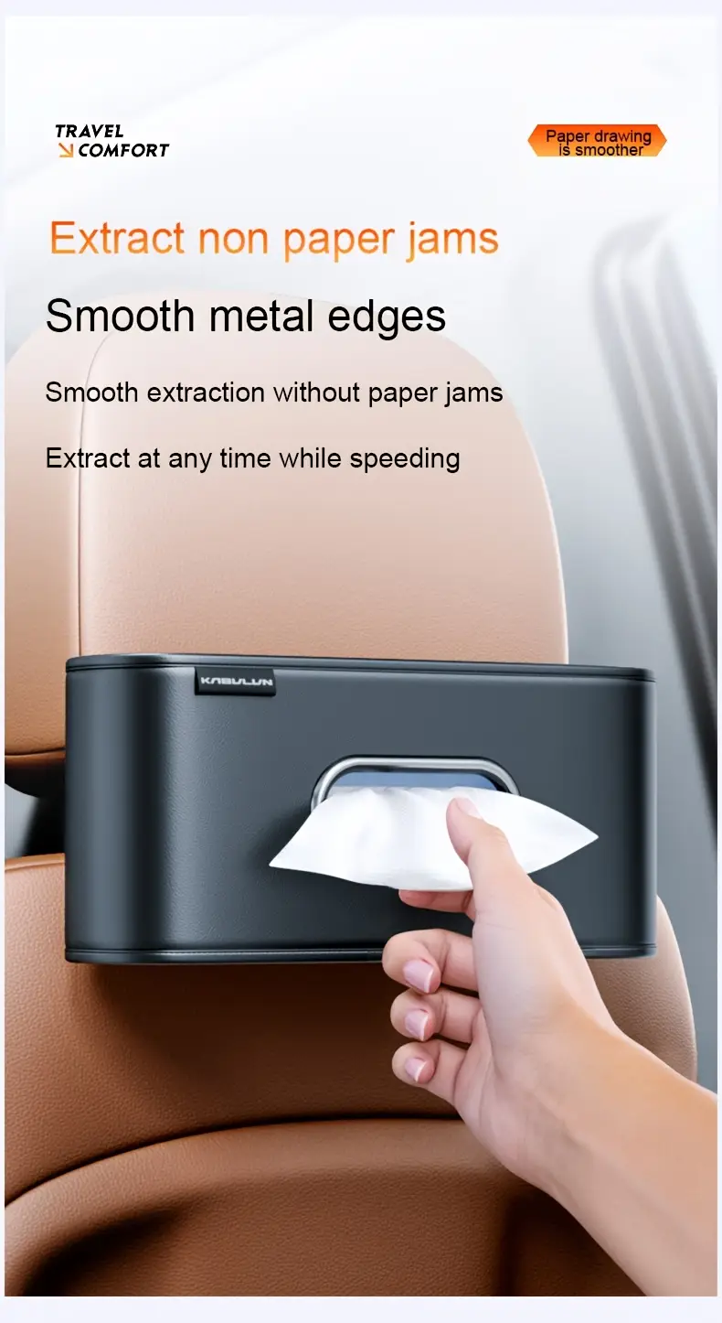 1pc leather car seat back tissue holder smooth extraction universal vehicles with armrest and headrest high quality interior accessory tissue holder for car Product details 1