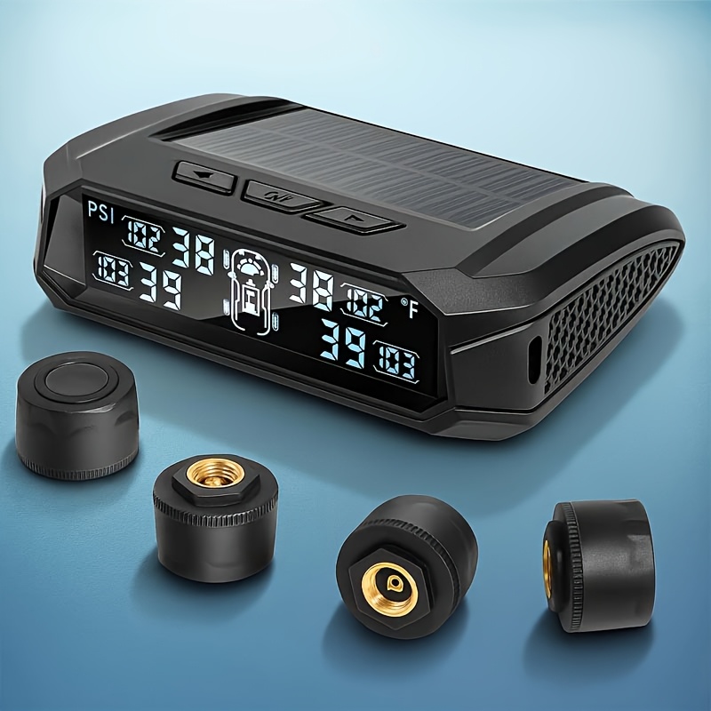 Image of Ynf Solar Tpms Real-time Tire Pressure & Temperature Monitoring System With 4 External Sensors, (usb/battery Backup), 36v , , Damage-free Installation For, Trucks, Rvs, Trailers