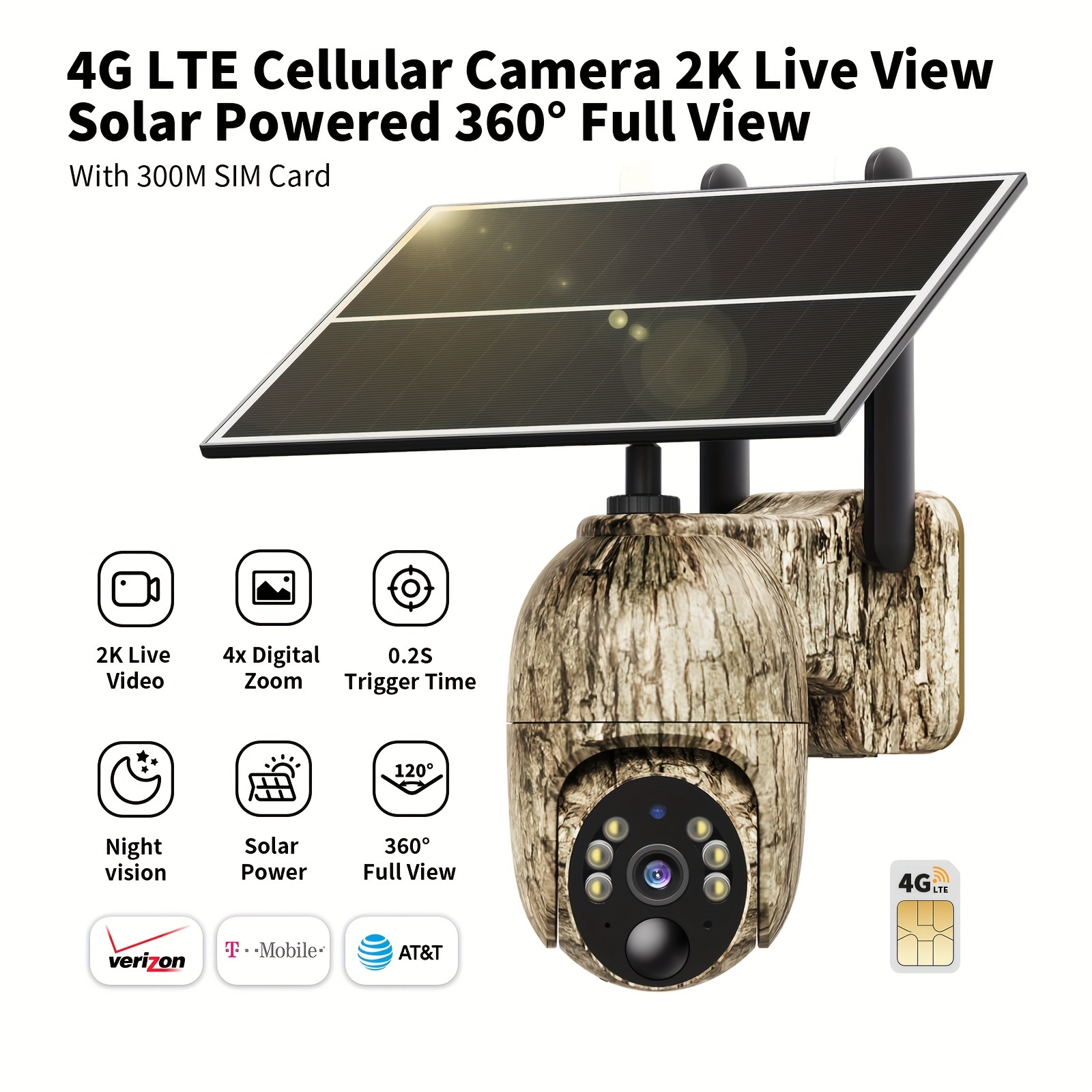 

4g Lte For Sim 360° Pan , Activated, 2k Live , , , 2-way , Detection, Cloud/ , -fi