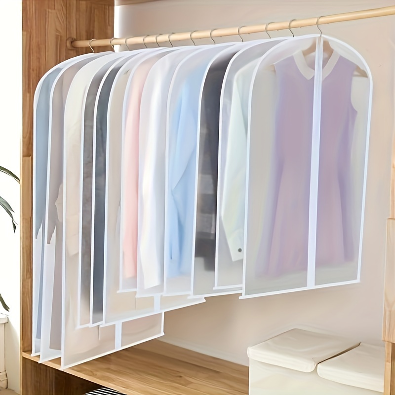 

1pc S/m/l Size Dust-proof Clothing Bagging Hanging Clothes Storage Bag, Transparent Clothing Bag Hanging Clothes Storage, For Jackets, Shirts, Sweaters, Suits, Visible Washable