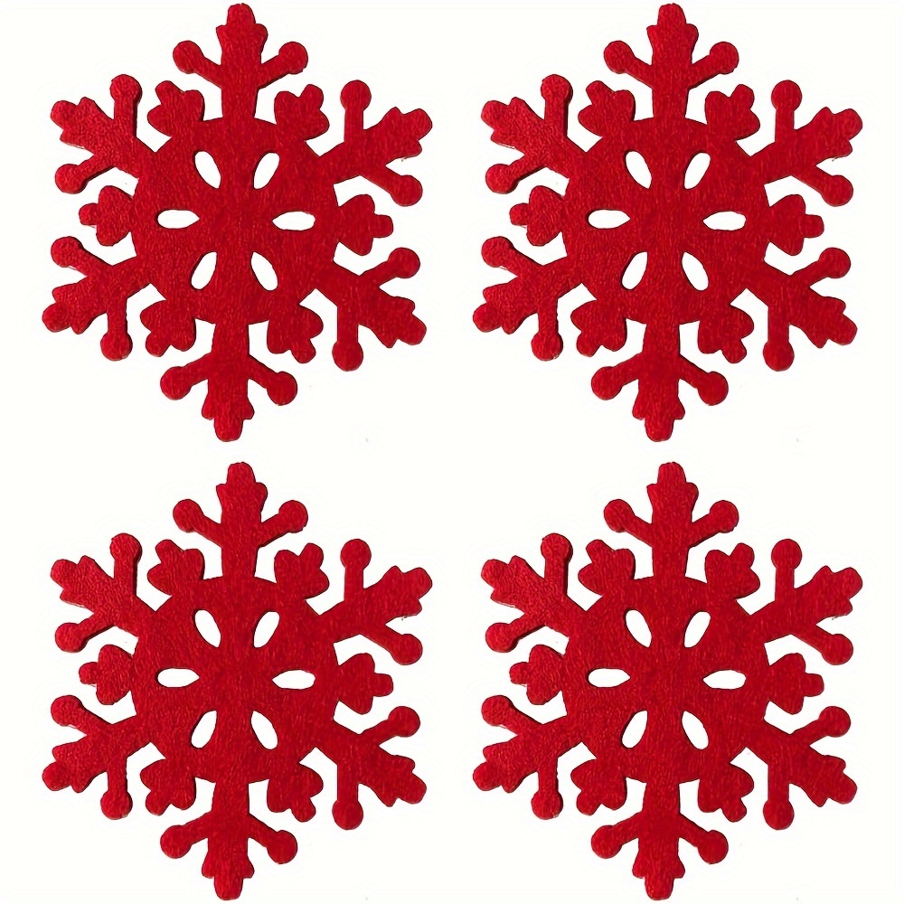 

12-pack Felt Coasters For Christmas, Winter Wedding Party Tableware Decor, Holiday Beverage Mats, Themed