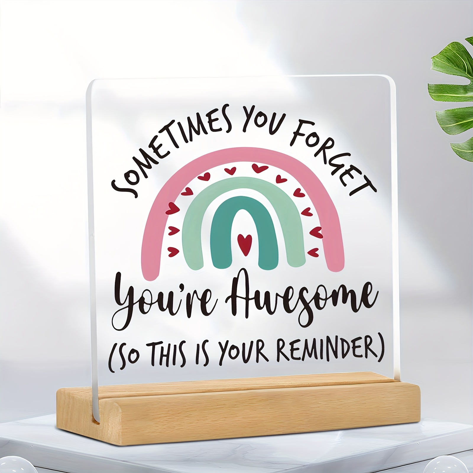 

Encouraging Acrylic Desk Sign: Perfect For Best Friends, Thanksgiving, Christmas, Or Any Occasion - Contemporary Style, Suitable For Social Workers And Women