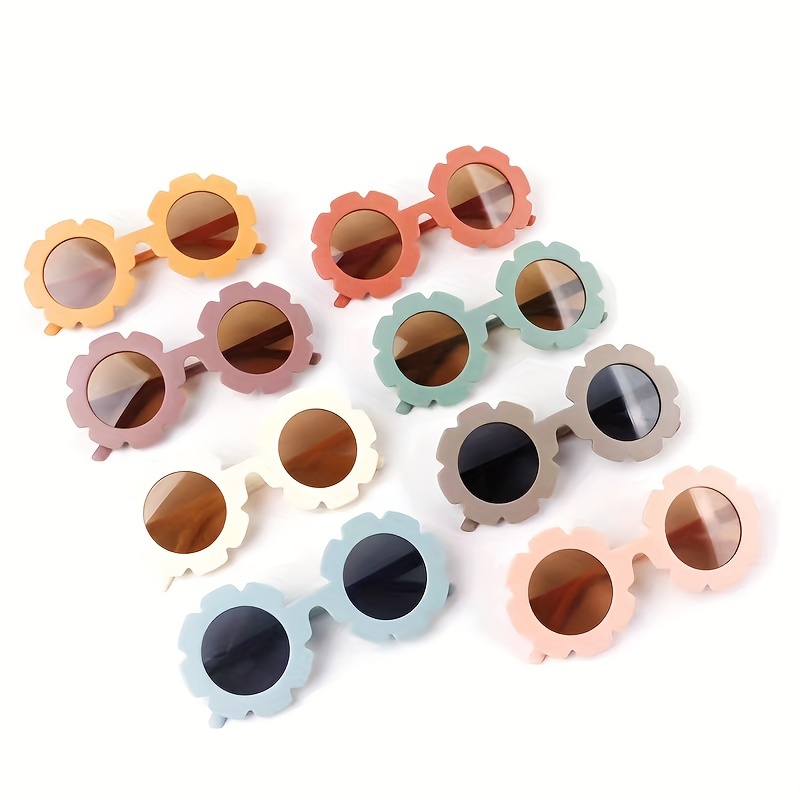 

Fresh Cute Sweet Trendy Flower Round Fashion Glasses, For Boys Girls Outdoor Sports Party Vacation Travel Supply Photo Prop