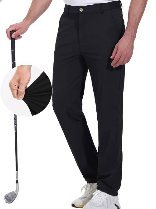 תמונת פריט מכנסי לגברים לאביב, קיץ וסתיו, מכנסי טיולים בחוץ ארוגים ספורט אלגנטיים קלים מכנסיים ארוכים, גמישות בינונית, בד בד טיולי הרים מכנסי ספורט ארוכים, הבד מכיל ספנדקס אלסטי