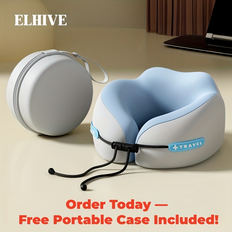 TEMU Oreiller de voyage portable pour le cou pour les voyages et l'utilisation à domicile - Coussin de cou ergonomique en mousse à mémoire de ,