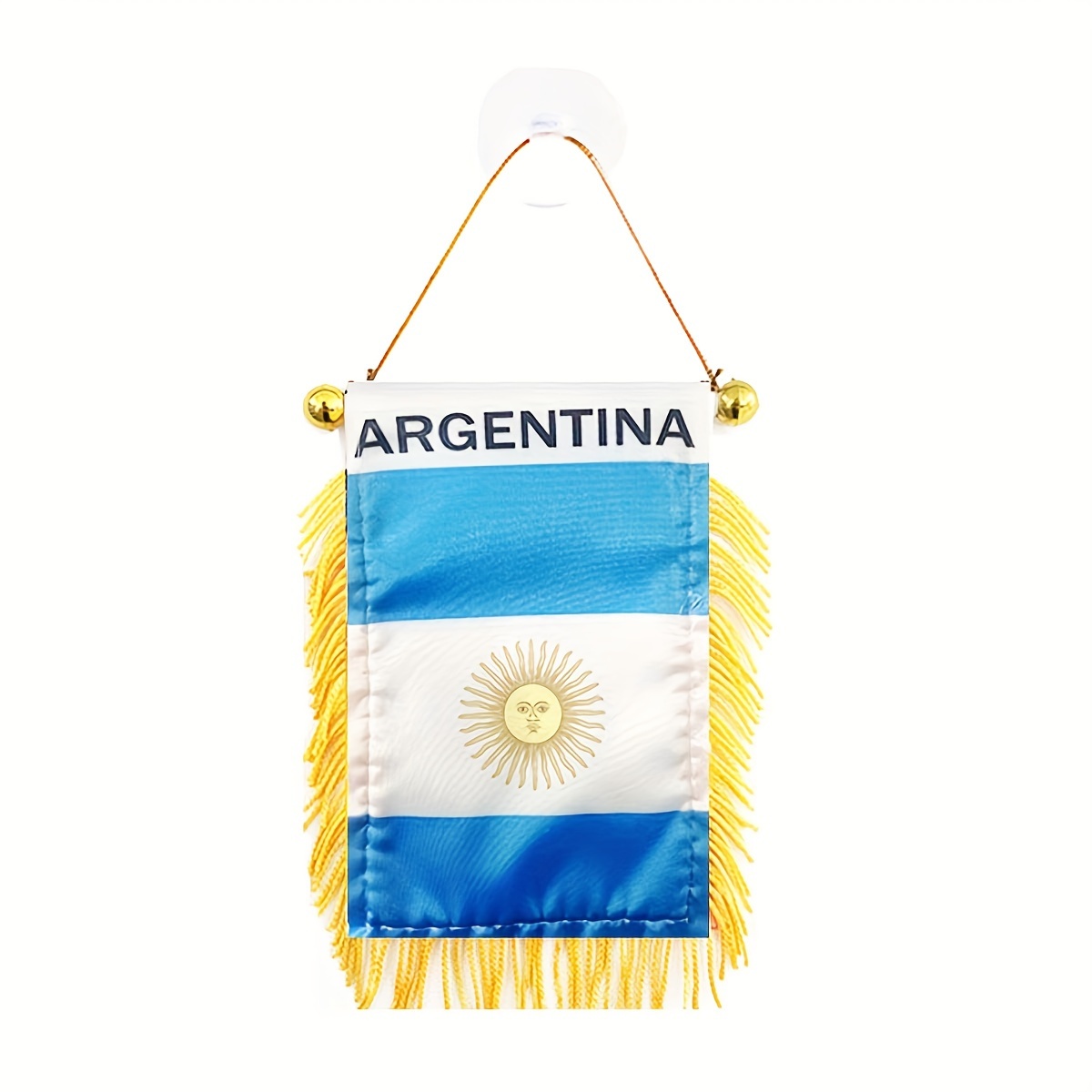 TEMU 1pc Colgante de Ventana Argentina ARG AR 3x4 Pulgadas 8x12cm Cara Mini Decoración para Espejo Retrovisor de Coche con