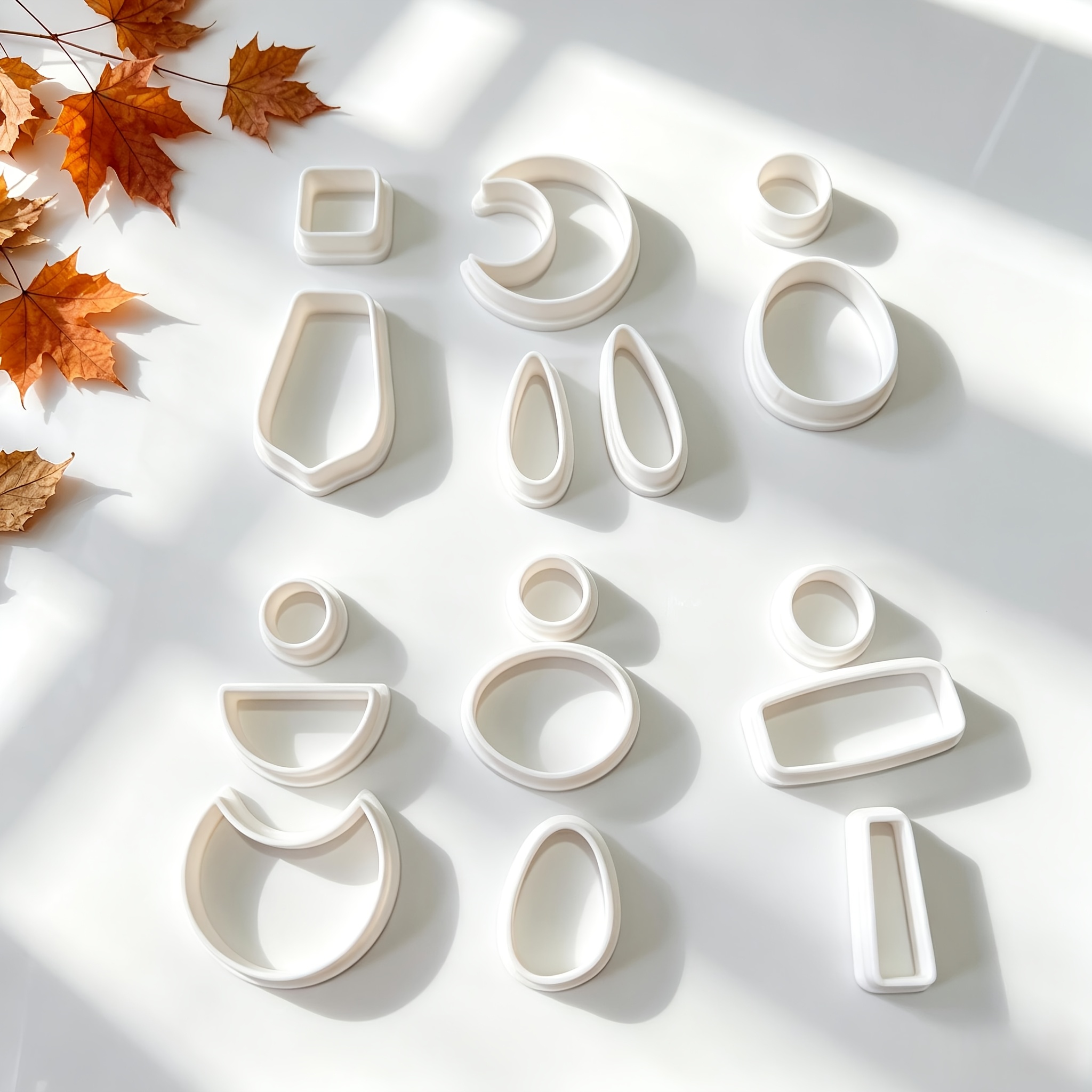 TEMU Juego de 16 moldes de arcilla para aretes DIY, formas básicas, para principiantes, joyería a , broches y colgantes - Herramientas de corte de