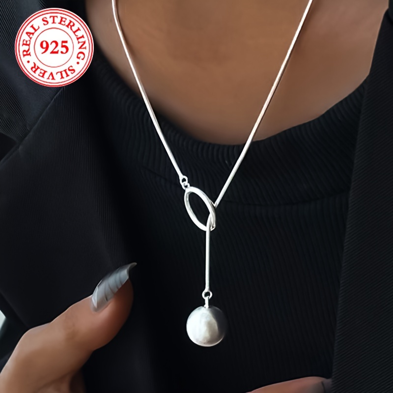 

Elegant -shaped Pendant Necklace For Women, 925 Sterling Silver, No Mosaic, 5.2g, For Daily And Vacation Wear, All Compatible