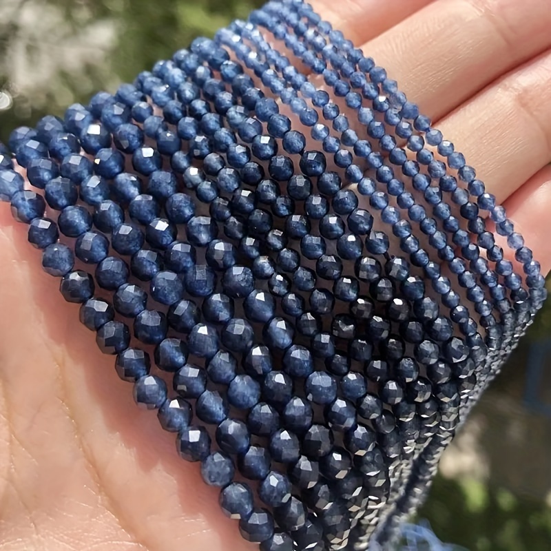 

Natural Sapphire Faceted Beads For Jewelry Making, Loose Spacer Gemstone Beads For Diy Bracelets, Necklaces, Earrings, 2mm/3mm/4mm - Blue Sapphire Stone Bead Assortment