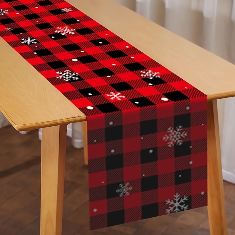 

Christmas Table Runner - 100% Polyester Woven Rectangle For Farmhouse Decor, Indoor Kitchen Celebrations, Anniversary Dinners & - Machine Washable & Fade Resistant