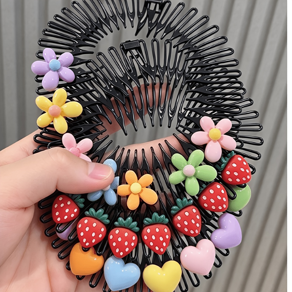 TEMU 3-teiliges Set Stern Bunte Haarkamm Bruchiges Stirnband Haarspange Hasen Herzförmige Süße Haarverzierungen