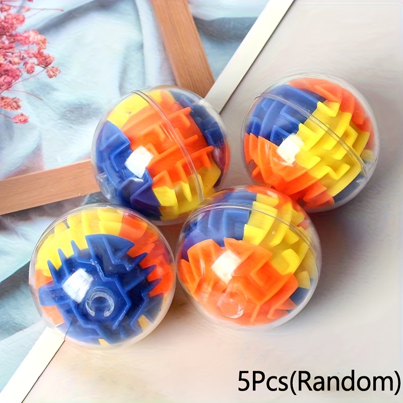 Gift For Her/him 5pcs 3d Maze Puzzle Toys Ball For Kids Adults Brain Teaser Educational Puzzle Toys Novelty Toys Birthday Event Party Favors Classroom Prizes (random)