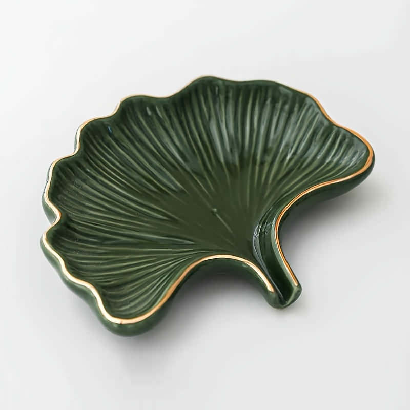 E-shop Kreative Ginkgo-Blatt Seifenschale, Bohren Nicht Abfluss, Heim Seifenhalter, Badezimmer Organizer, Hotel Premium Seifenschale, Keramik