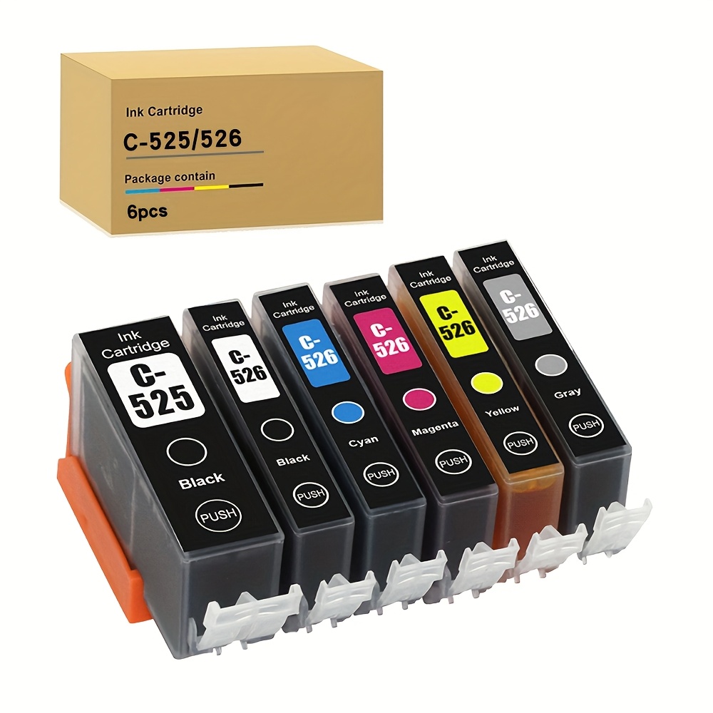 Image of Compatible Ink Cartridges C-525 And C-526 For Mg6150, Mg6250, Mg8150, And Mg8250 Printers