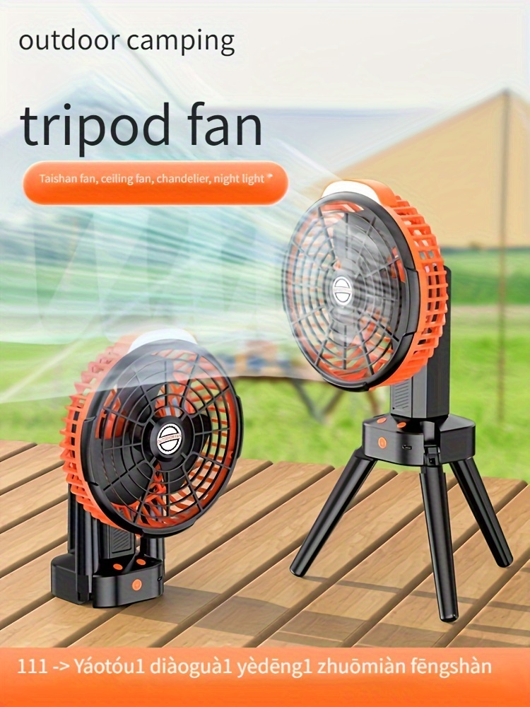 portable usb rechargeable camping fan with auto   quiet compact desk tent fan with built in battery for home office outdoor use details 4