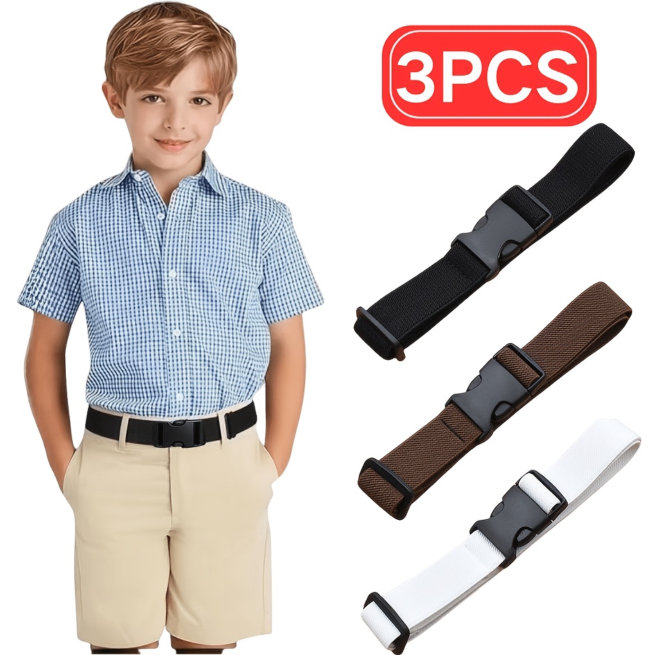 Image of 3pcs Elastic Children's Belts For Boys And Girls, Baseball Belts, Stretchable Invisible Belts, Kids' Belts With , Suitable For School Sports And Outdoor Activities