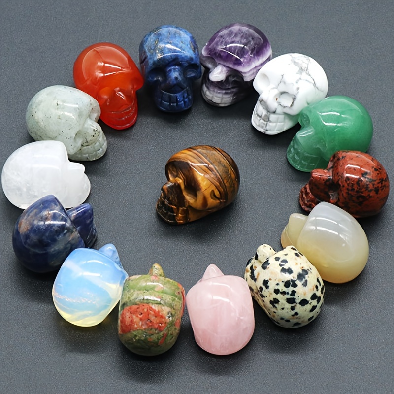 

10/20pcs Halloween Decorations Natural Crystal Agate Skull Head Head About 1 Inch Small Skull