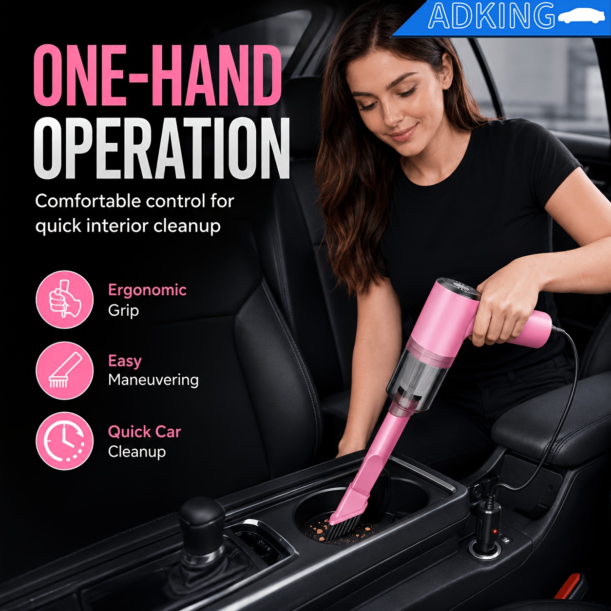 powerful 12v vacuum cleaner with handheld design   for pethair dust and     accessory kit Product details 5