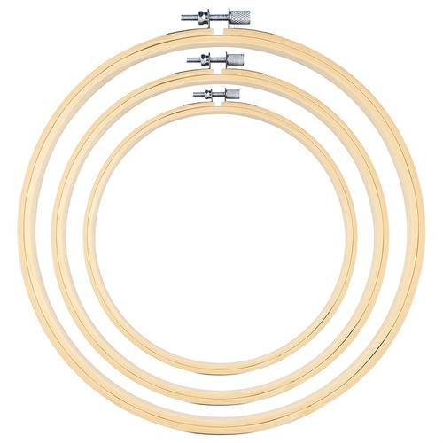 3 embroidery hoops ranging in size from 4 inches to 8 inches are ideal for embroidery and cross stitch projects
