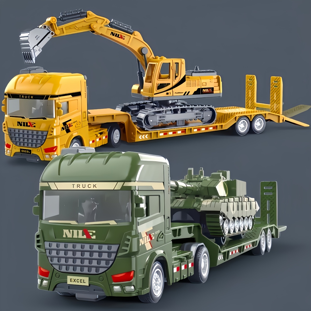 Large-Sized Push-Along Toy Truck Set