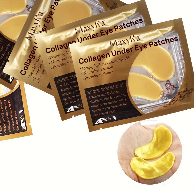 Collagen Under Eye Patches, Hydrating & Moisturizing Alcohol-Free Mask with Aloe Vera, Vitamin E & Green Tea