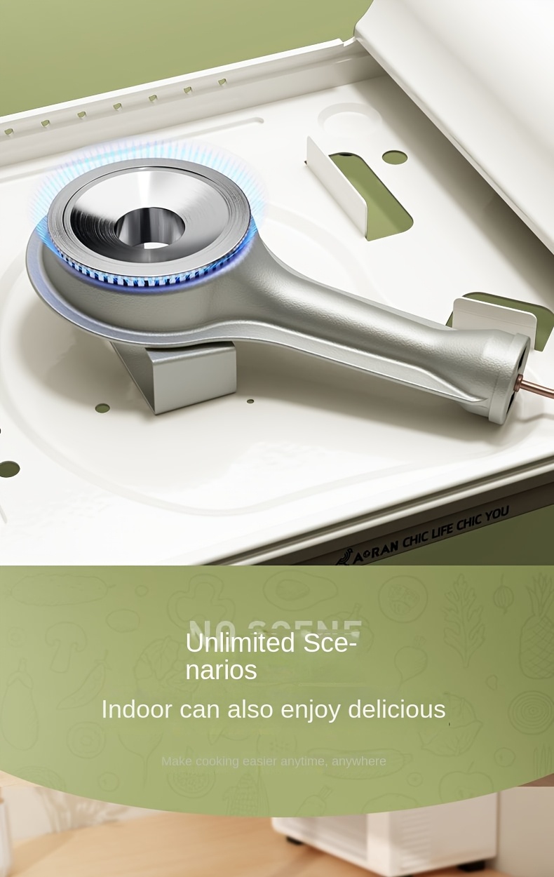 [Travel Essential] Ultra-Thin White Portable Carb Stove with Safety Lock & Piezoelectric Ignition, 3500W High-Power Butane Burner for Camping, Hiking, and Outdoor Cooking, Includes Smart Safety Gas Cut-Off Feature, Camping Stove