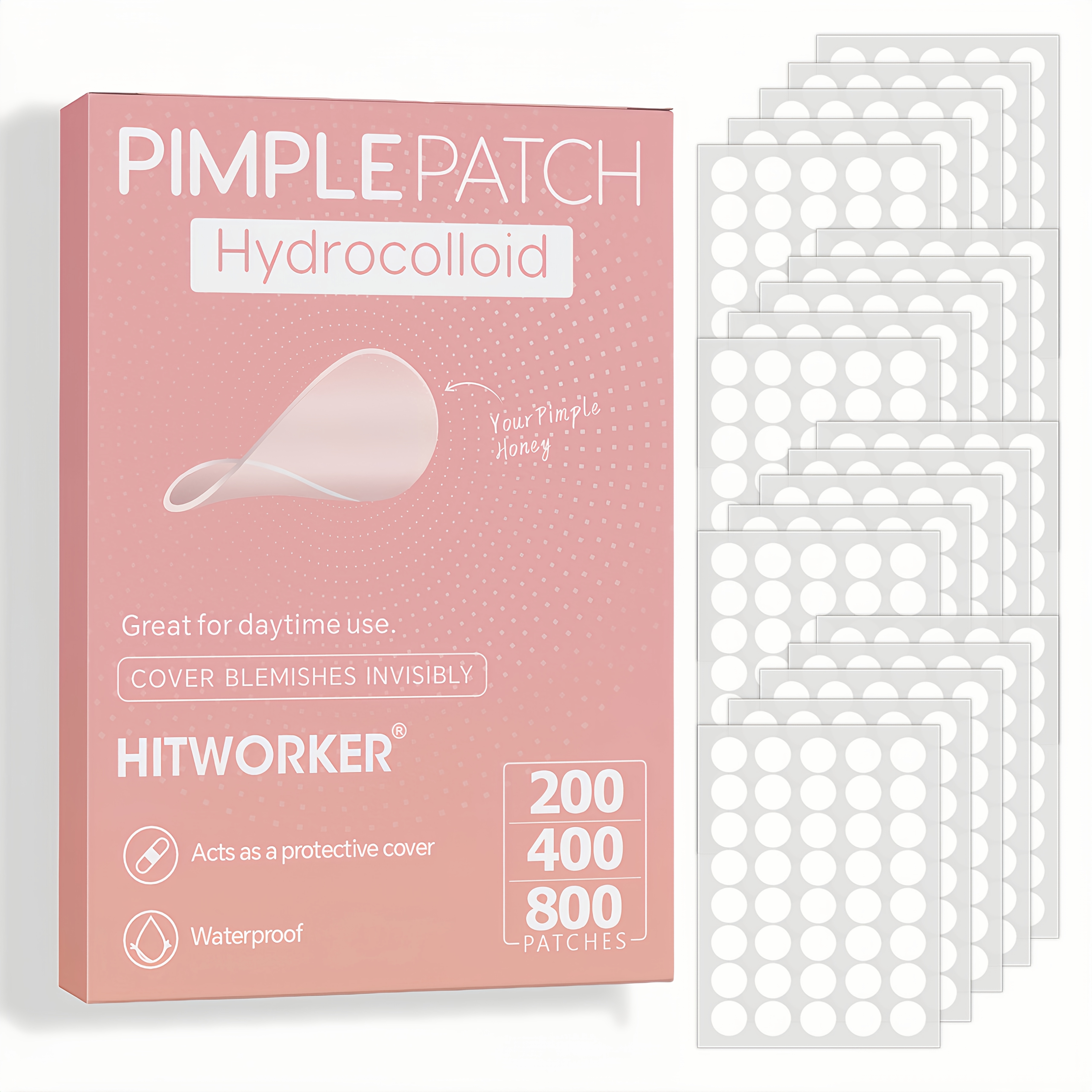 200 400 800pcs   hydrocolloid stickers suitable for pimples blemishes with salicylic acid   oil calendula oil   pimple cover light beige for all light beige types