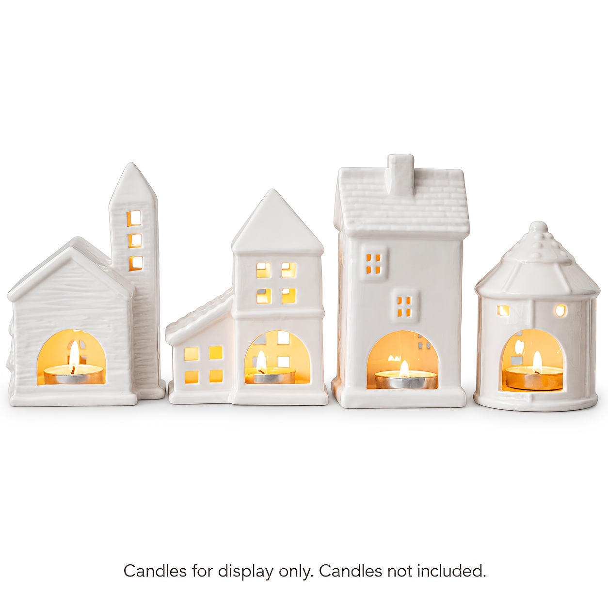 TEMU 4 pezzi/Set di ornamenti natalizi a forma di per ceramica traforata, , decorazioni invernali per la casa, decorazioni per , regali di Natale