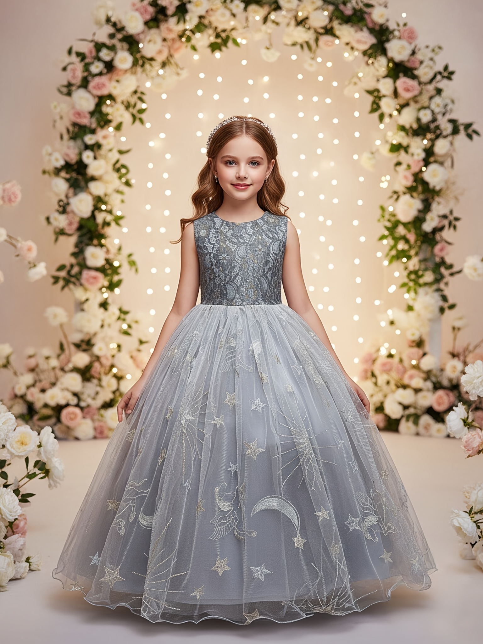 formal little girl dresses for wedding guest One-Shoulder Champagne Pageant Dresses With Flower/Bow(s), Black / 16 main image 1