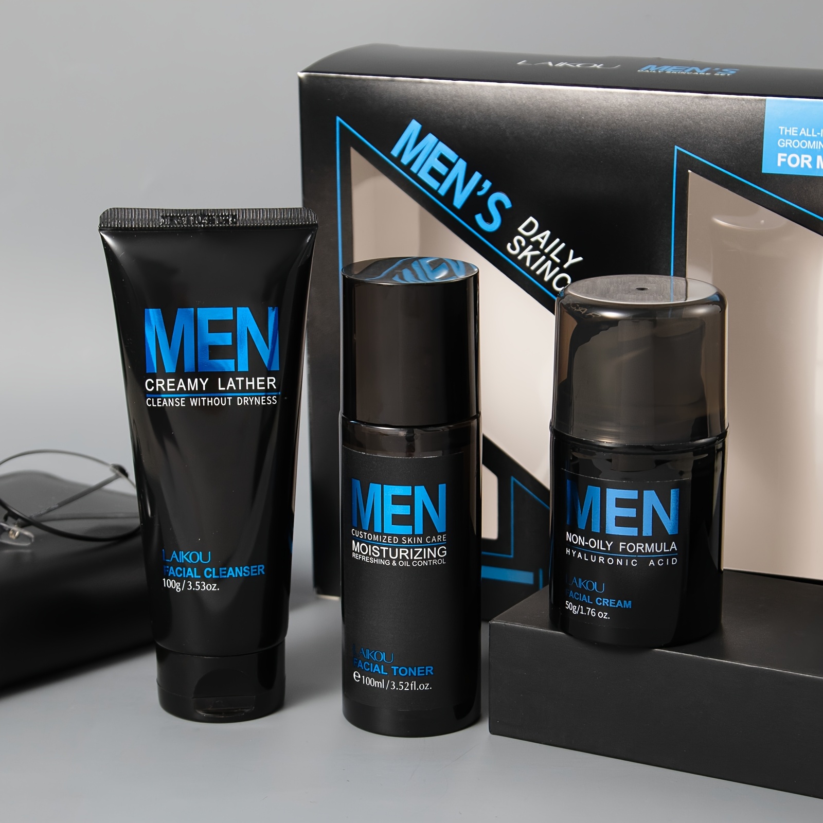 LAIKOU Korejski set za njegu kože s puževim sluzom - 9-proizvodna rutina (Essence od mucin 100ml, Piling/Tonik/Krema Dream) za muškarce i žene, osjetljivu i suhu beige njuštavnu kosmetiku, poklon za Valentinovo, svih tipova tena, azijska ljepota