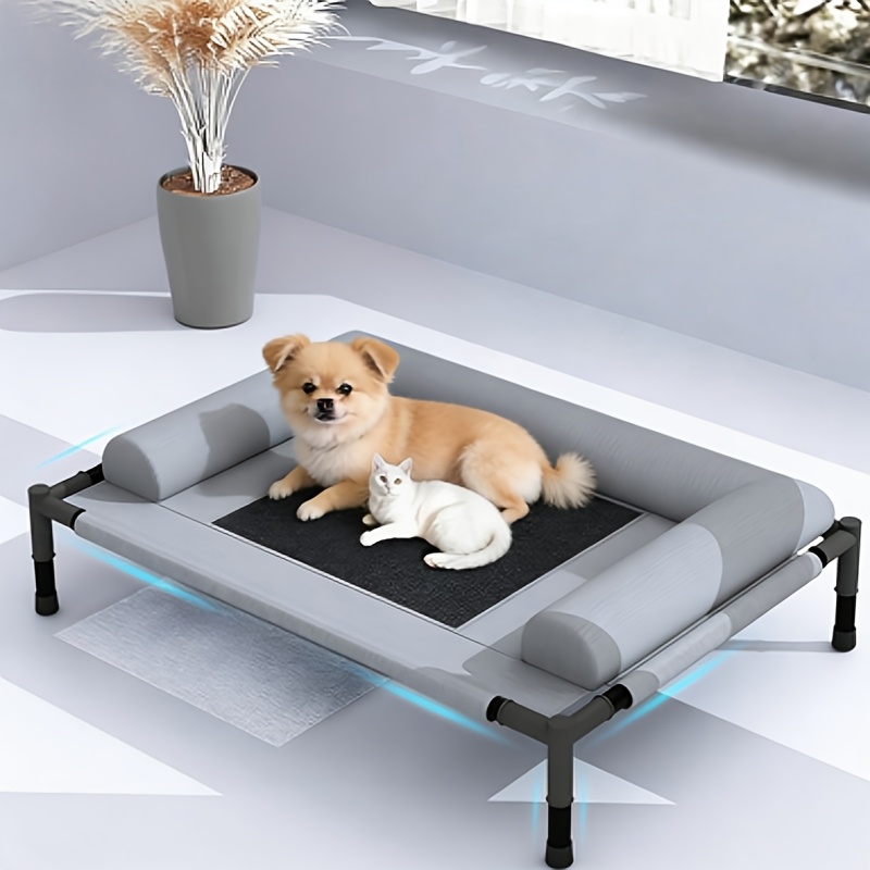 E-shop Hunde Laufstall Bett Universal für alle Jahreszeiten Hundebox Abnehmbar und Waschbar Erhöhtes Katzenbett Feuchtigkeitsbeständiges Haustierbett